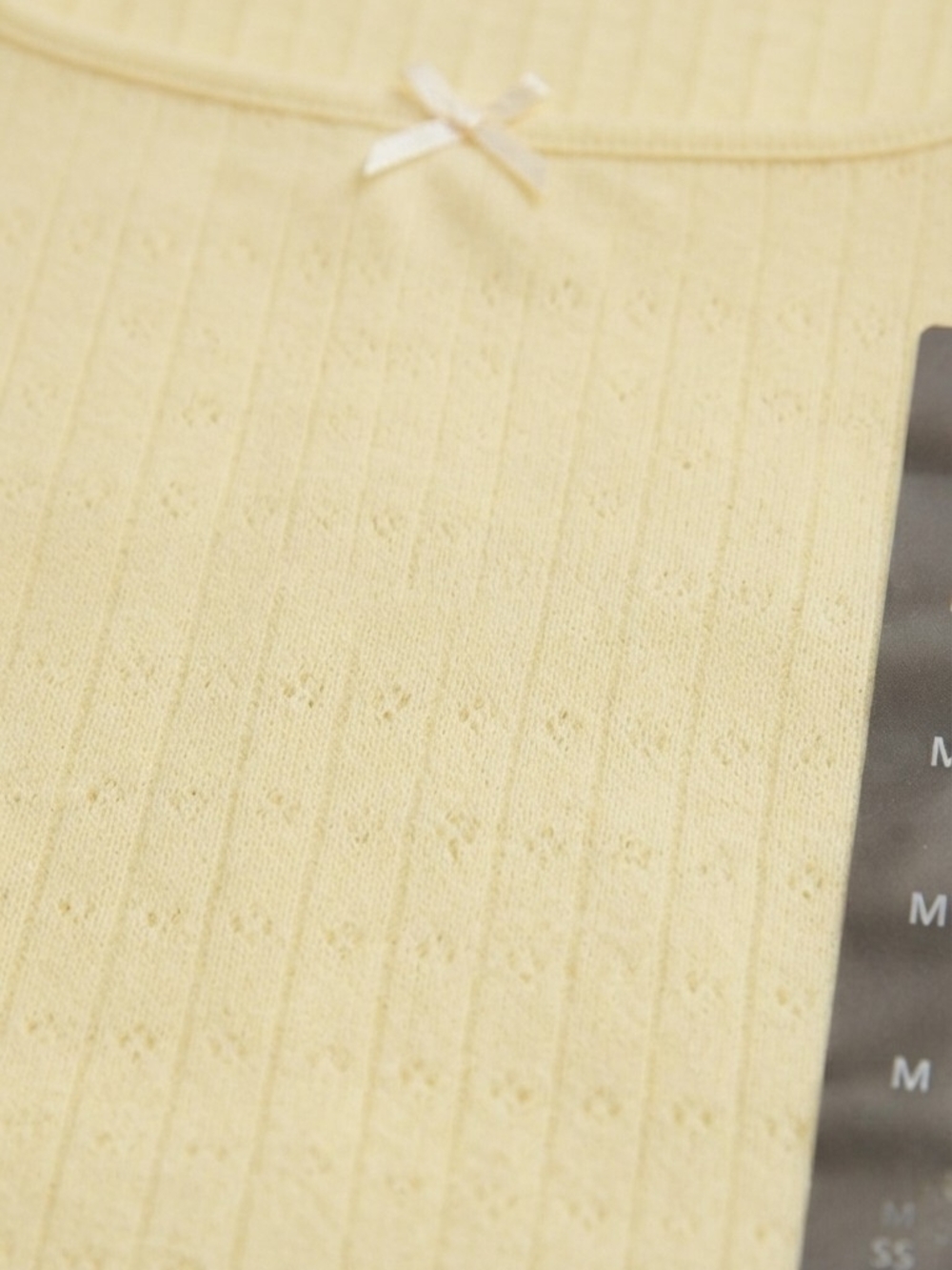 gaze Pale Yellow Ribbed Scoop Crop Top - Picture 3 of 3